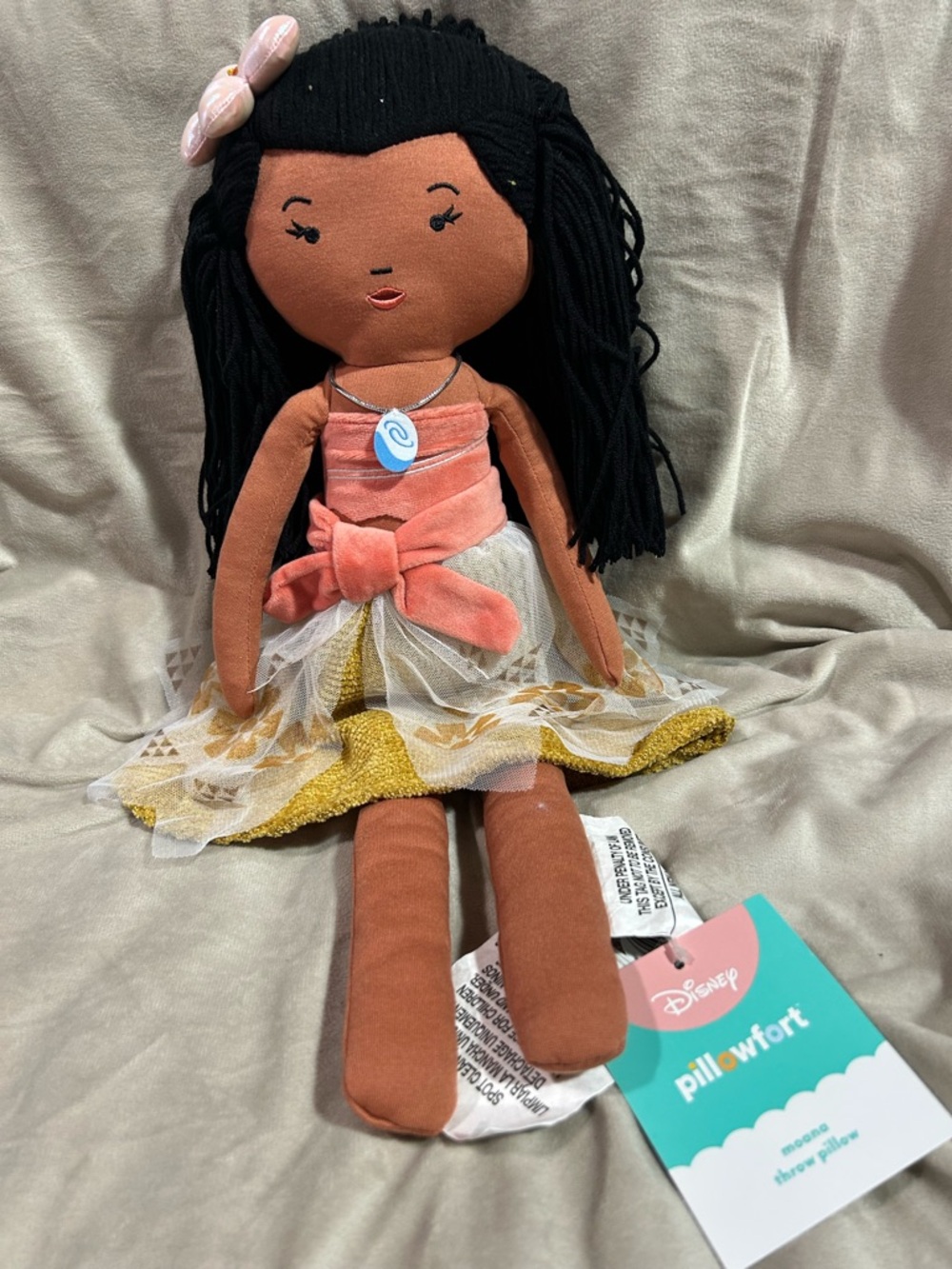 Disney Pillowfort Moana-Inspired Plush Doll - Coral & Gold Dress